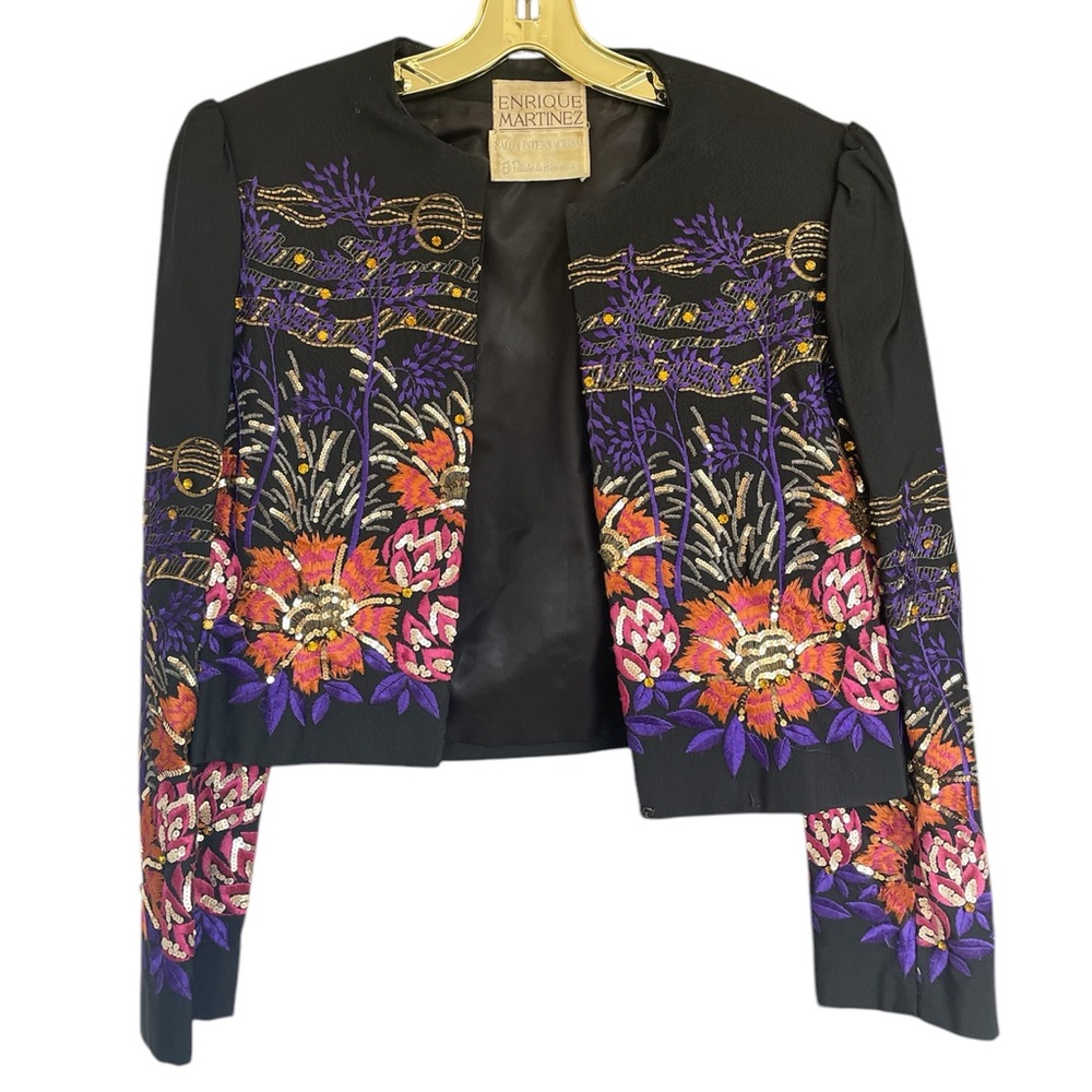 Vintage embroidered Enrique Martinez cropped jacket